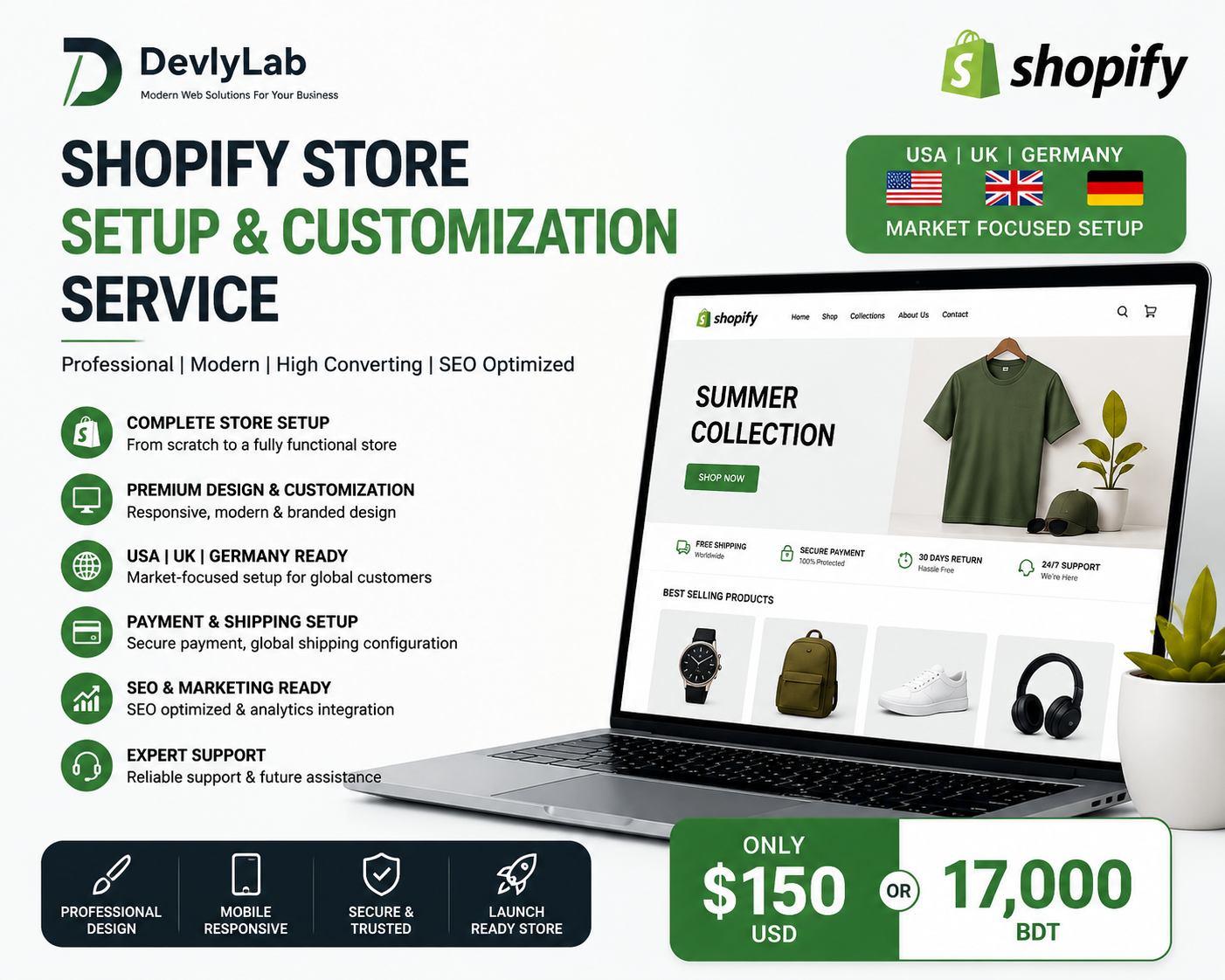 Shopify Store Setup | Customization Service – Professional E-commerce Store Development